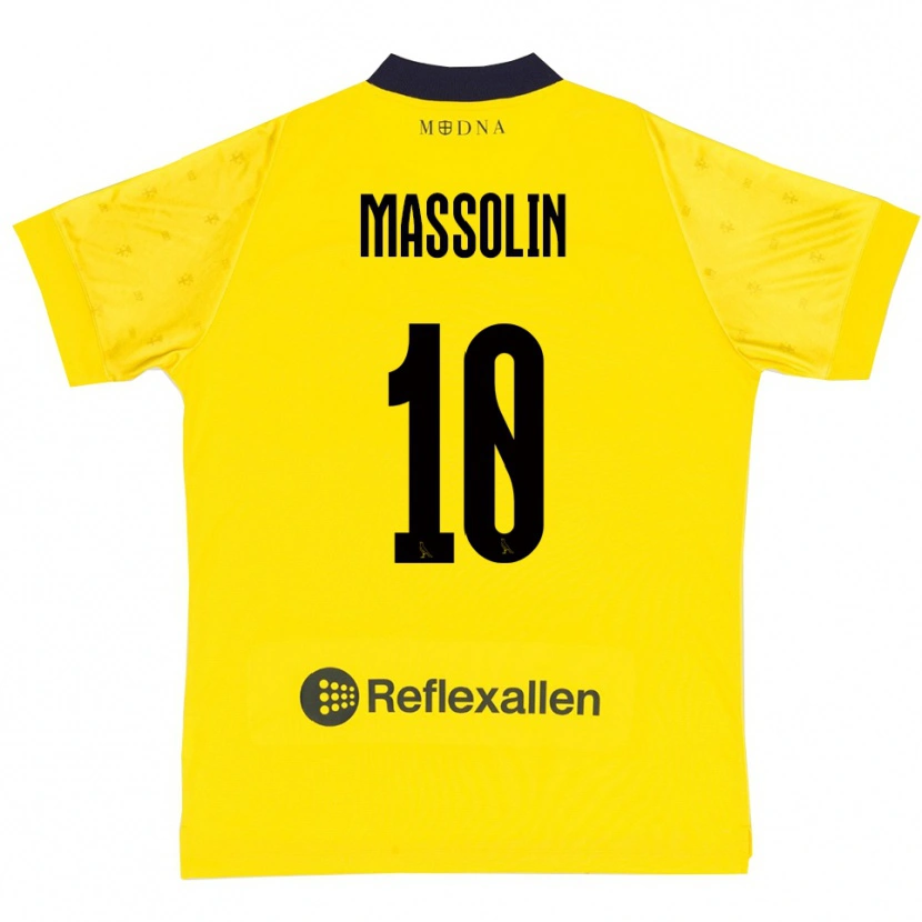 Danxen Hombre Camiseta Yanis Massolin #10 Amarillo Marino 1ª Equipación 2025/26 La Camisa