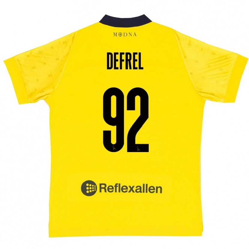 Danxen Hombre Camiseta Grégoire Defrel #92 Amarillo Marino 1ª Equipación 2025/26 La Camisa