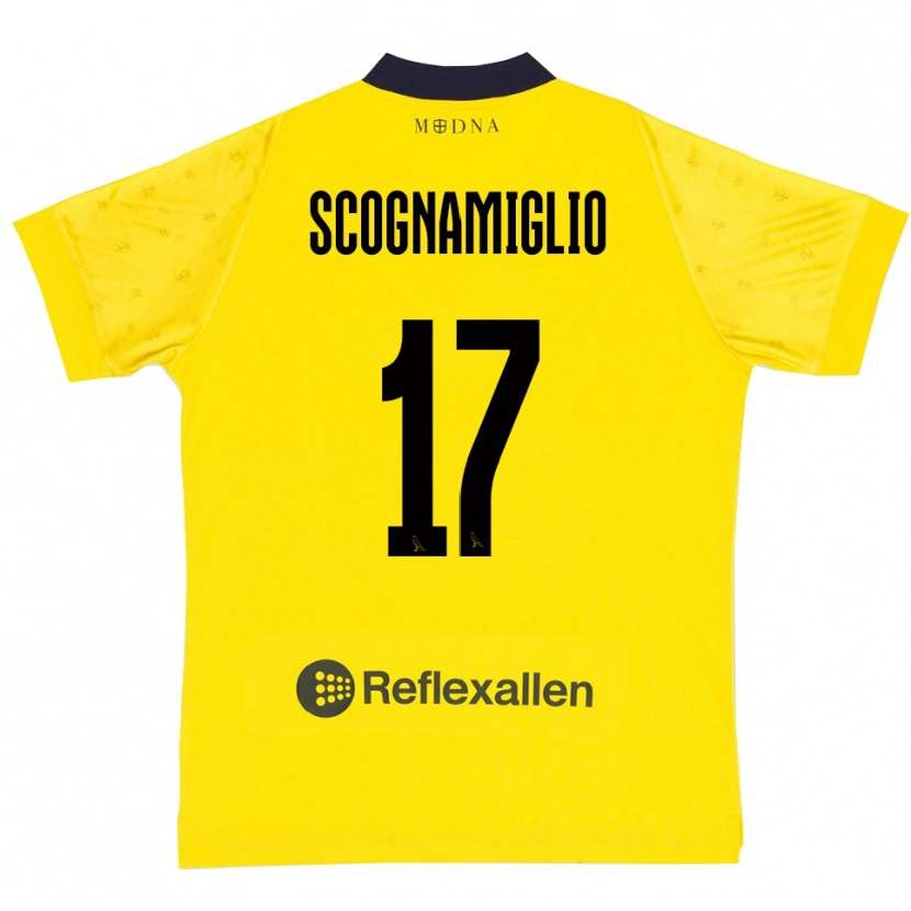Danxen Hombre Camiseta Giuseppe Scognamiglio #17 Amarillo Marino 1ª Equipación 2025/26 La Camisa