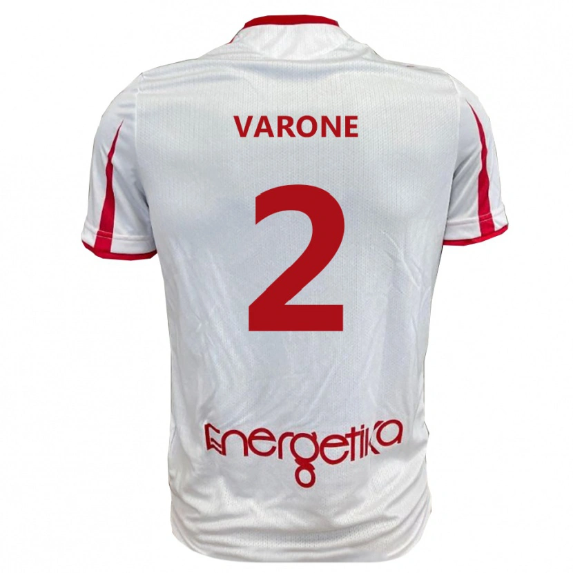 Danxen Hombre Camiseta Francesco Varone #2 Blanco Rojo 1ª Equipación 2025/26 La Camisa