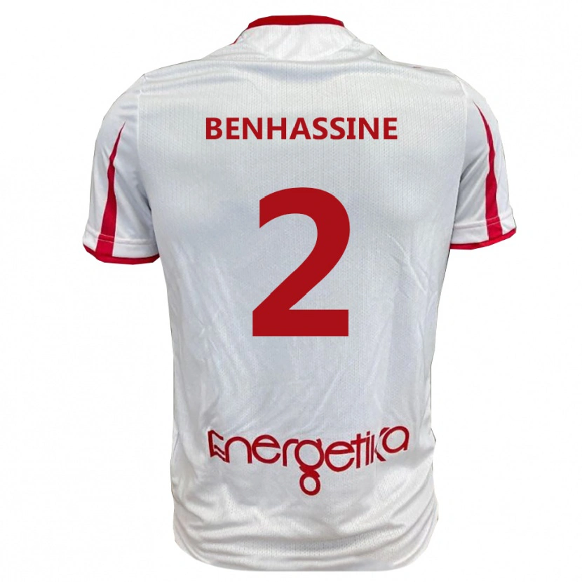 Danxen Hombre Camiseta Bilel Benhassine #2 Blanco Rojo 1ª Equipación 2025/26 La Camisa