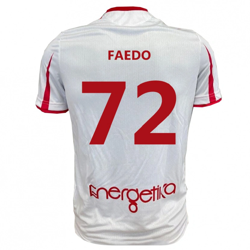 Danxen Hombre Camiseta Carlo Faedo #72 Blanco Rojo 1ª Equipación 2025/26 La Camisa