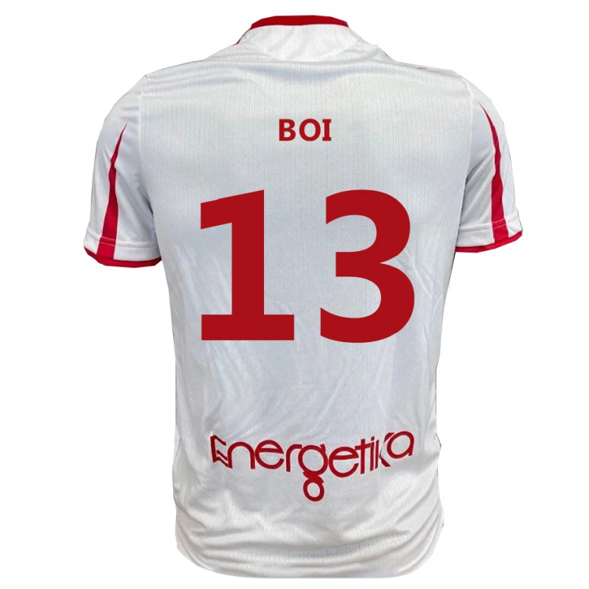Danxen Hombre Camiseta Alessandro Boi #13 Blanco Rojo 1ª Equipación 2025/26 La Camisa