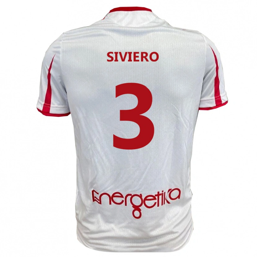 Danxen Hombre Camiseta Mattia Siviero #3 Blanco Rojo 1ª Equipación 2025/26 La Camisa