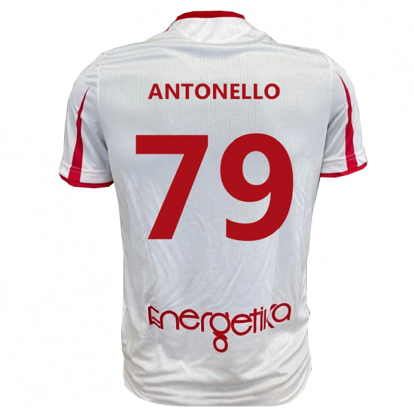 Danxen Hombre Camiseta Andrea Antonello #79 Blanco Rojo 1ª Equipación 2025/26 La Camisa