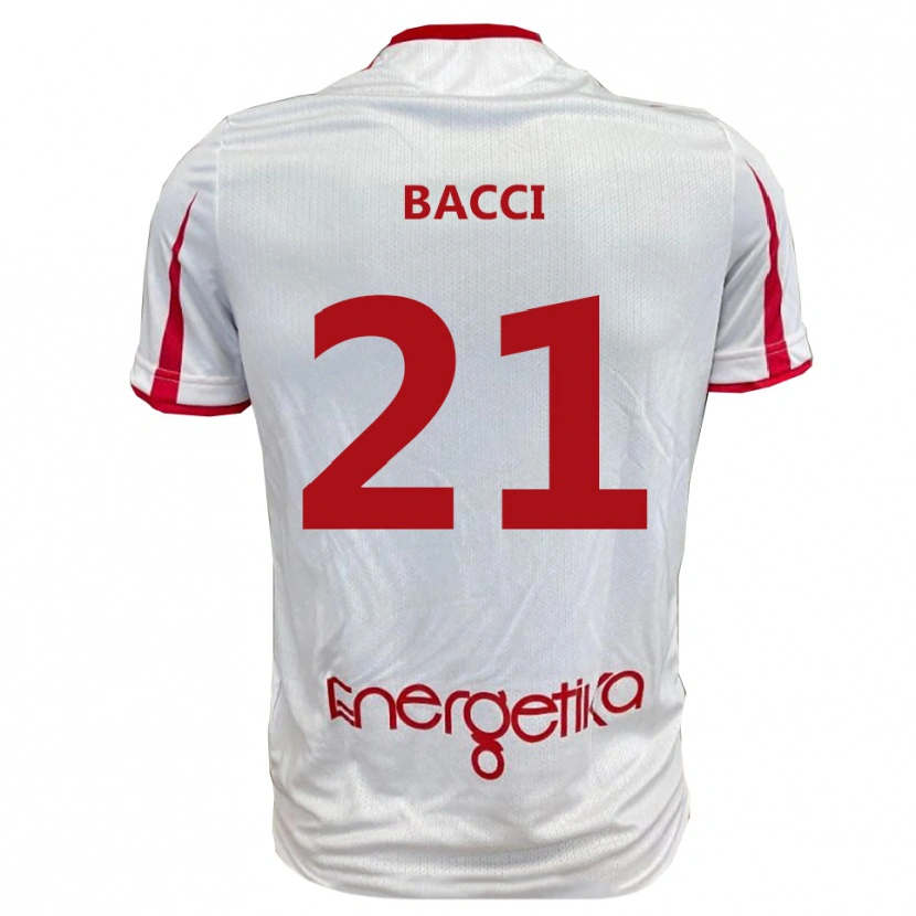 Danxen Hombre Camiseta Jacopo Bacci #21 Blanco Rojo 1ª Equipación 2025/26 La Camisa