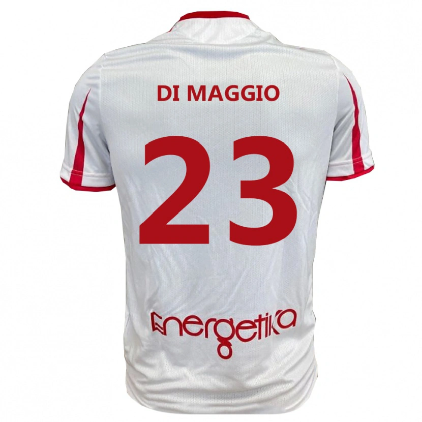 Danxen Hombre Camiseta Luca Di Maggio #23 Blanco Rojo 1ª Equipación 2025/26 La Camisa
