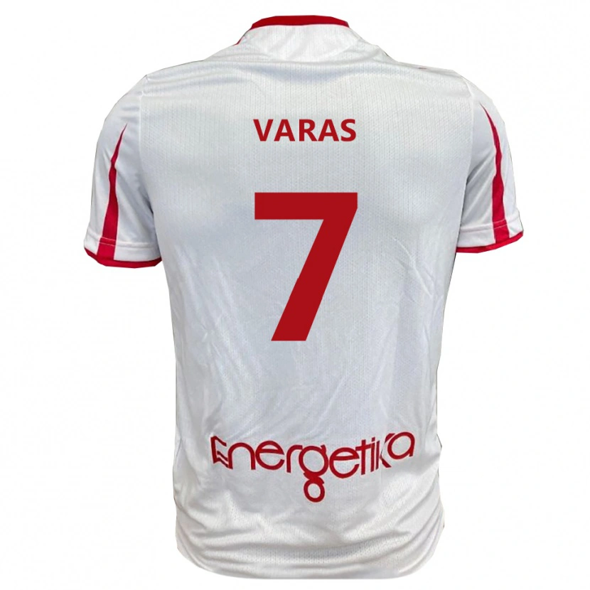 Danxen Hombre Camiseta Kevin Varas #7 Blanco Rojo 1ª Equipación 2025/26 La Camisa