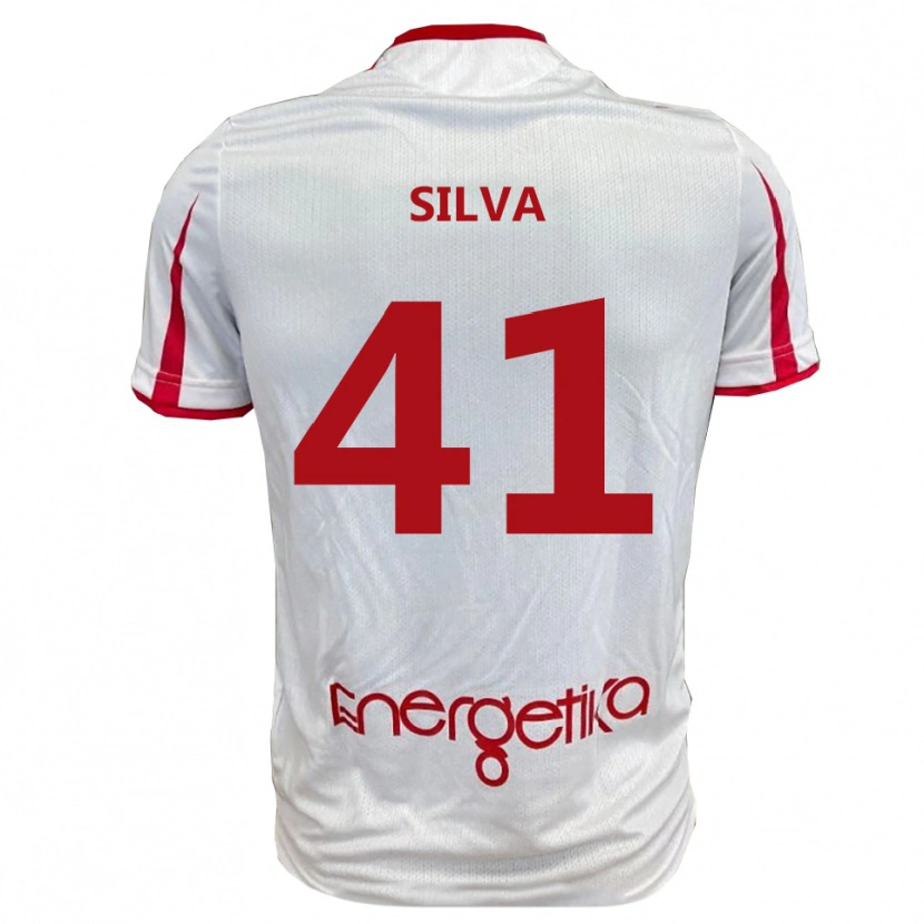 Danxen Hombre Camiseta Jonathan Silva #41 Blanco Rojo 1ª Equipación 2025/26 La Camisa