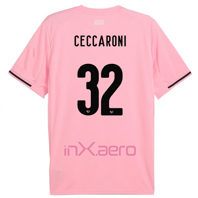Danxen Hombre Camiseta Pietro Ceccaroni #32 Rosa Negro 1ª Equipación 2025/26 La Camisa