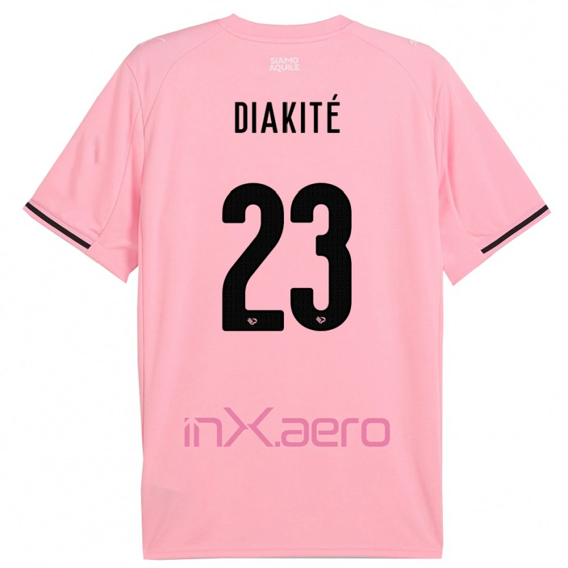 Danxen Hombre Camiseta Salim Diakité #23 Rosa Negro 1ª Equipación 2025/26 La Camisa