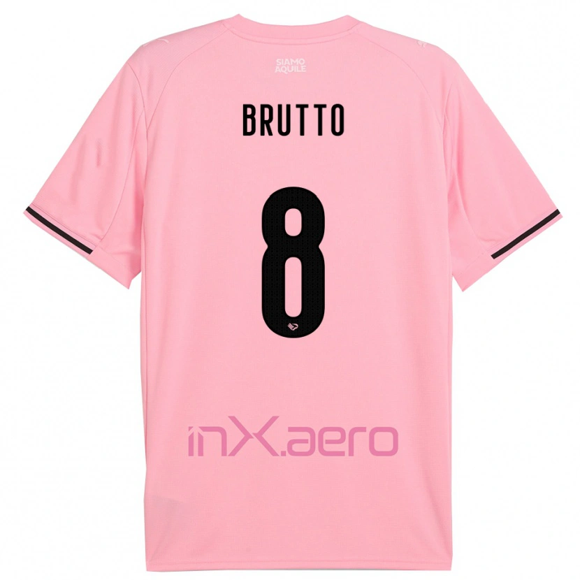 Danxen Hombre Camiseta Valerio Brutto #8 Rosa Negro 1ª Equipación 2025/26 La Camisa