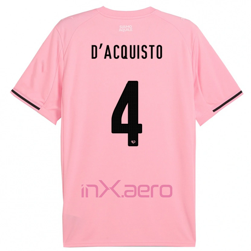 Danxen Hombre Camiseta Giovanni D'acquisto #4 Rosa Negro 1ª Equipación 2025/26 La Camisa