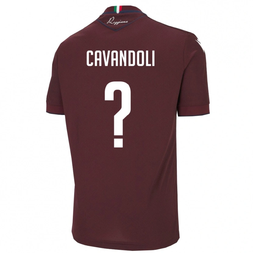 Danxen Hombre Camiseta Cavandoli Chiara #0 Borgoña Blanco 1ª Equipación 2025/26 La Camisa