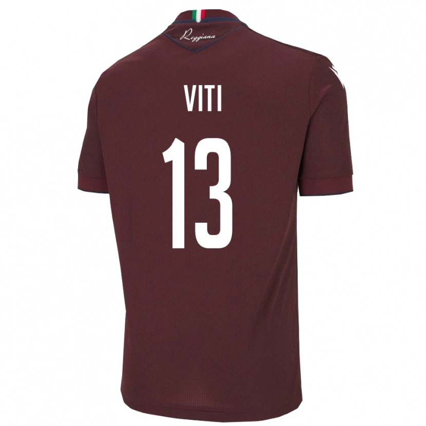 Danxen Hombre Camiseta Jacopo Viti #13 Borgoña Blanco 1ª Equipación 2025/26 La Camisa