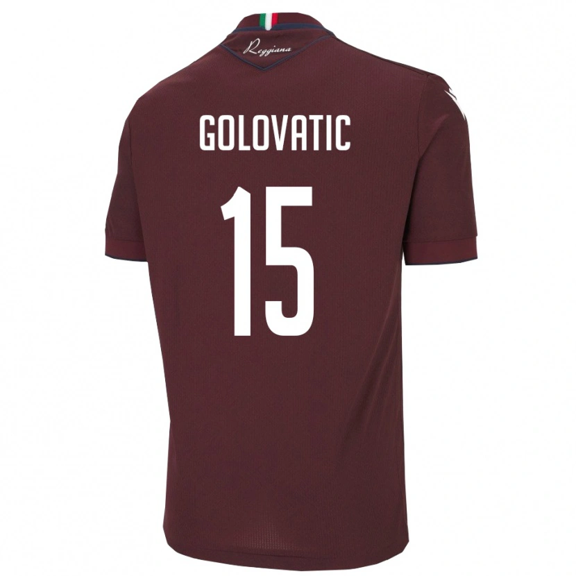 Danxen Hombre Camiseta Daniel Golovatic #15 Borgoña Blanco 1ª Equipación 2025/26 La Camisa
