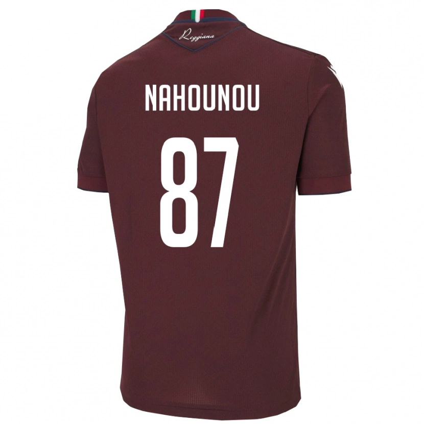 Danxen Hombre Camiseta Yannis Nahounou #87 Borgoña Blanco 1ª Equipación 2025/26 La Camisa