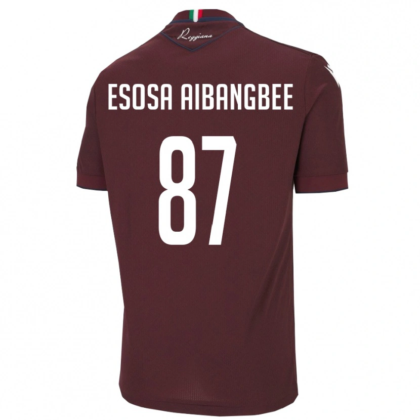 Danxen Hombre Camiseta Simon Esosa Aibangbee #87 Borgoña Blanco 1ª Equipación 2025/26 La Camisa