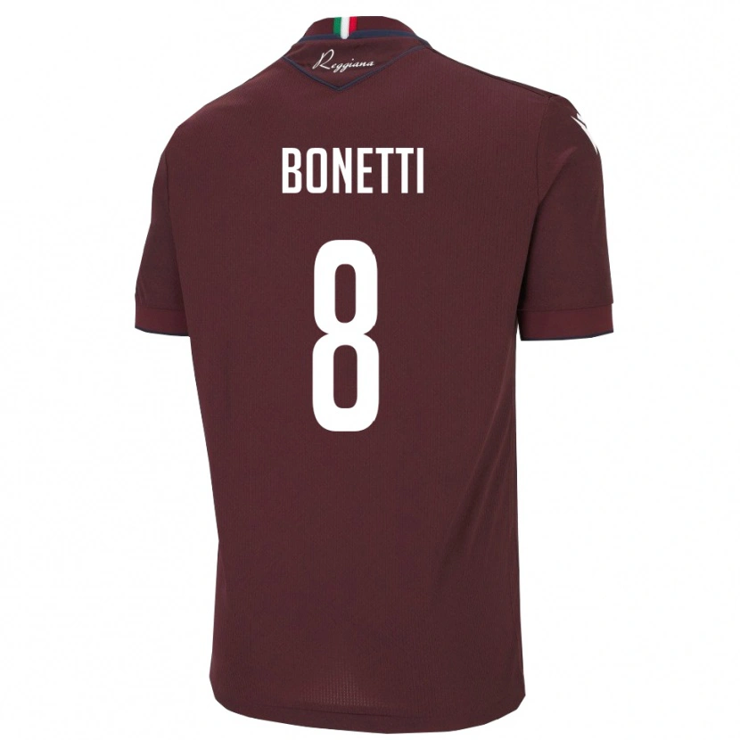 Danxen Hombre Camiseta Simone Bonetti #8 Borgoña Blanco 1ª Equipación 2025/26 La Camisa