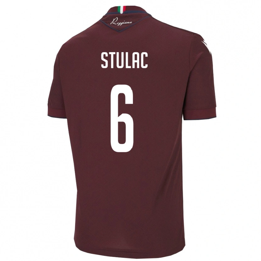 Danxen Hombre Camiseta Leo Stulac #6 Borgoña Blanco 1ª Equipación 2025/26 La Camisa