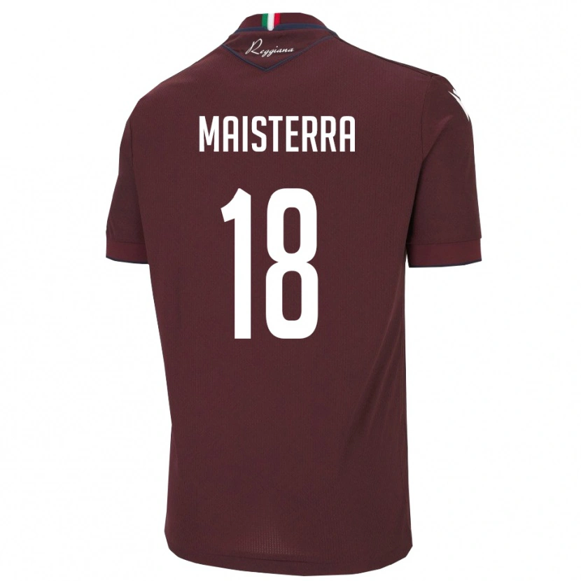 Danxen Hombre Camiseta Roque Maisterra #18 Borgoña Blanco 1ª Equipación 2025/26 La Camisa