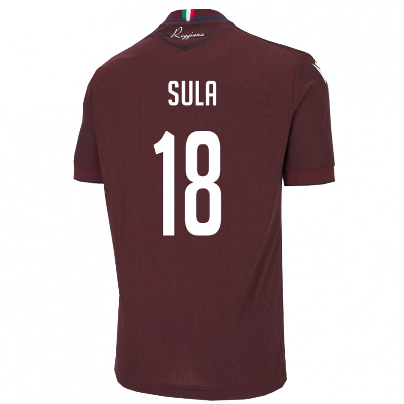 Danxen Hombre Camiseta Joel Sula #18 Borgoña Blanco 1ª Equipación 2025/26 La Camisa