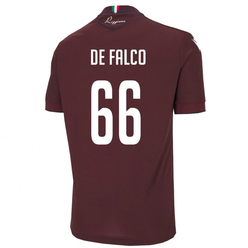 Danxen Hombre Camiseta Cristian De Falco #66 Borgoña Blanco 1ª Equipación 2025/26 La Camisa