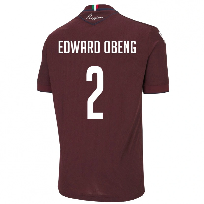 Danxen Hombre Camiseta Elijah Edward Obeng #2 Borgoña Blanco 1ª Equipación 2025/26 La Camisa