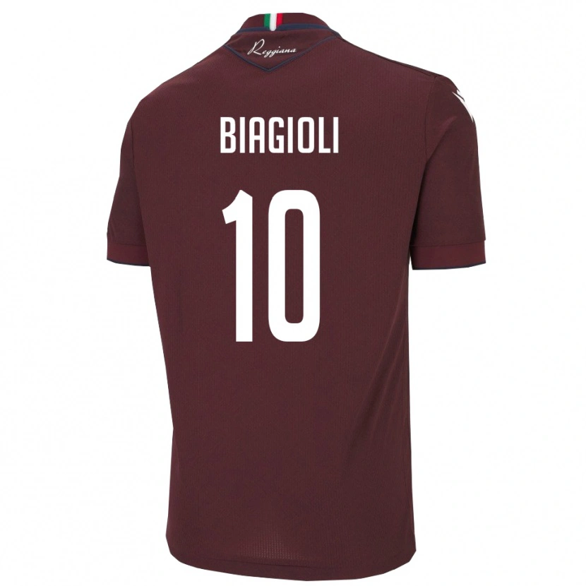 Danxen Hombre Camiseta Martino Biagioli #10 Borgoña Blanco 1ª Equipación 2025/26 La Camisa