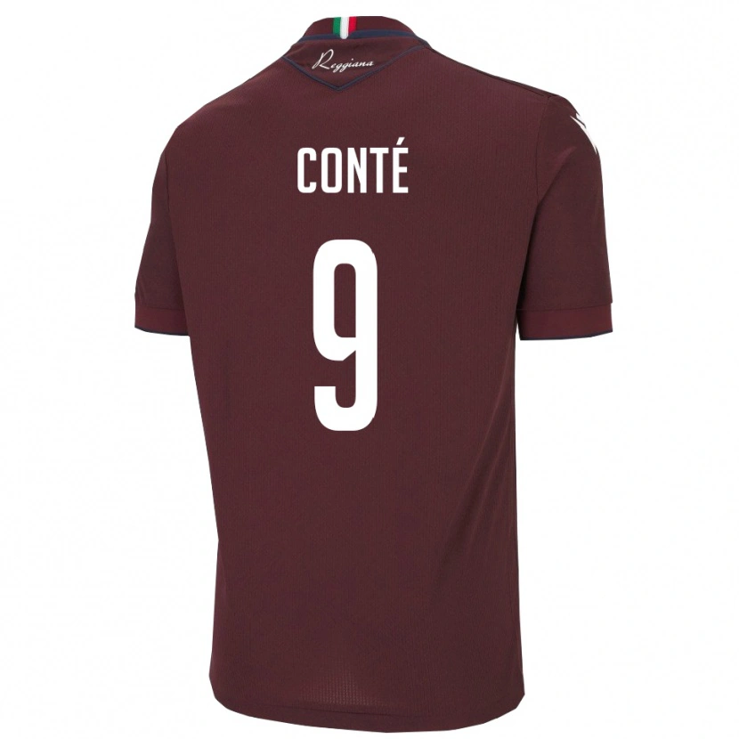 Danxen Hombre Camiseta Oumar Conté #9 Borgoña Blanco 1ª Equipación 2025/26 La Camisa