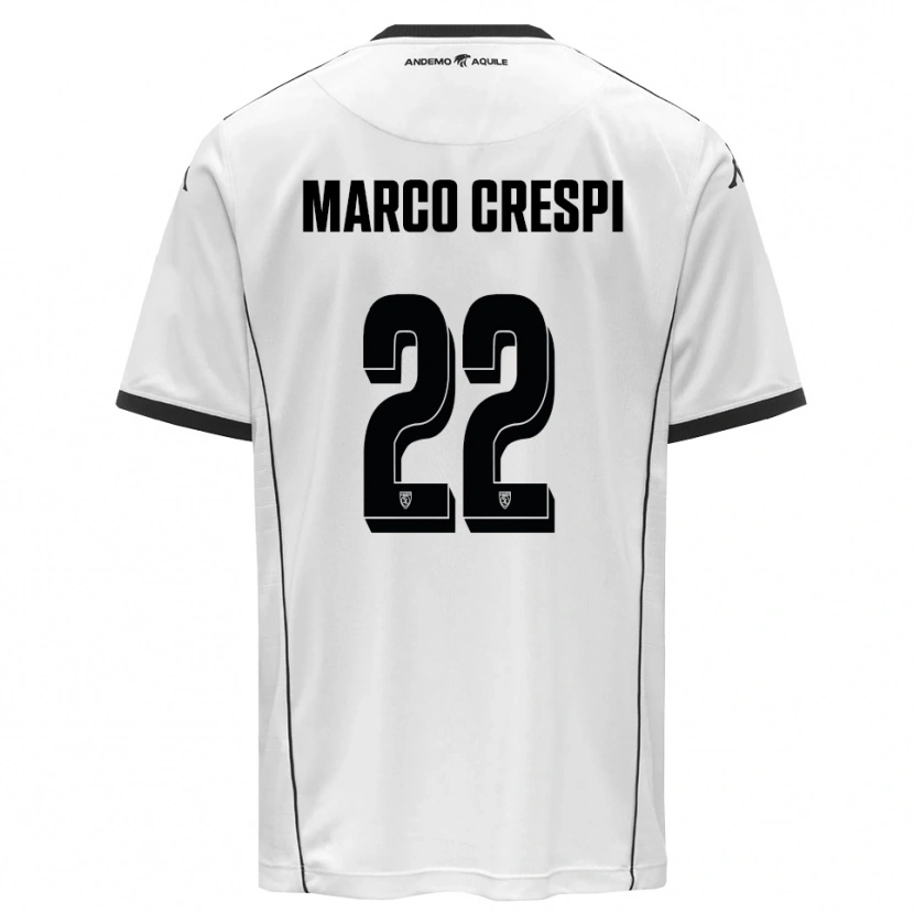 Danxen Hombre Camiseta Gian Marco Crespi #22 Blanco Negro 1ª Equipación 2025/26 La Camisa