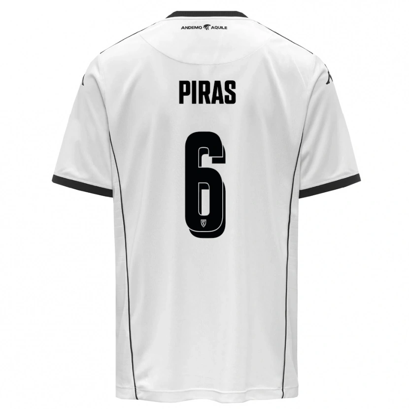 Danxen Hombre Camiseta Filippo Piras #6 Blanco Negro 1ª Equipación 2025/26 La Camisa