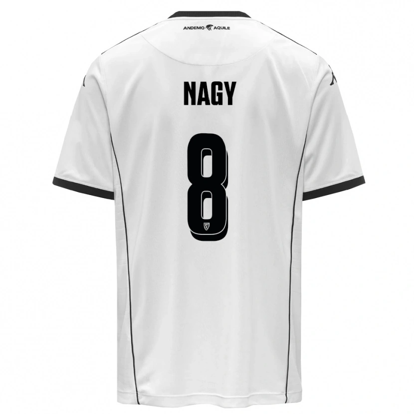Danxen Hombre Camiseta Ádám Nagy #8 Blanco Negro 1ª Equipación 2025/26 La Camisa