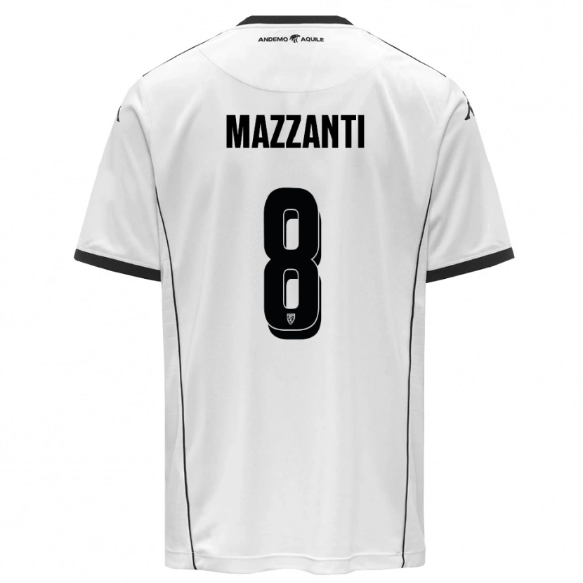 Danxen Hombre Camiseta Tommaso Mazzanti #8 Blanco Negro 1ª Equipación 2025/26 La Camisa