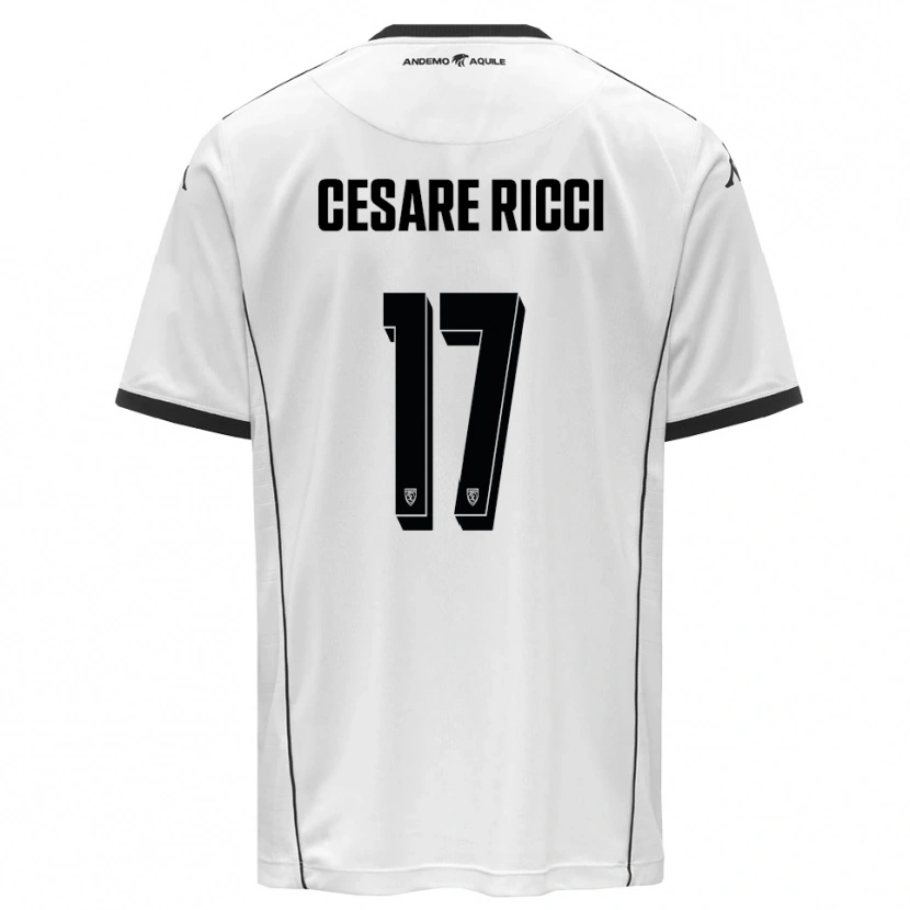 Danxen Hombre Camiseta Elia Cesare Ricci #17 Blanco Negro 1ª Equipación 2025/26 La Camisa