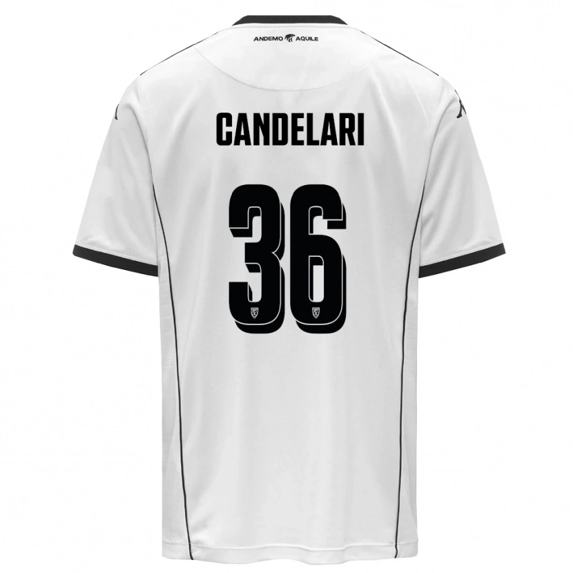 Danxen Hombre Camiseta Pietro Candelari #36 Blanco Negro 1ª Equipación 2025/26 La Camisa