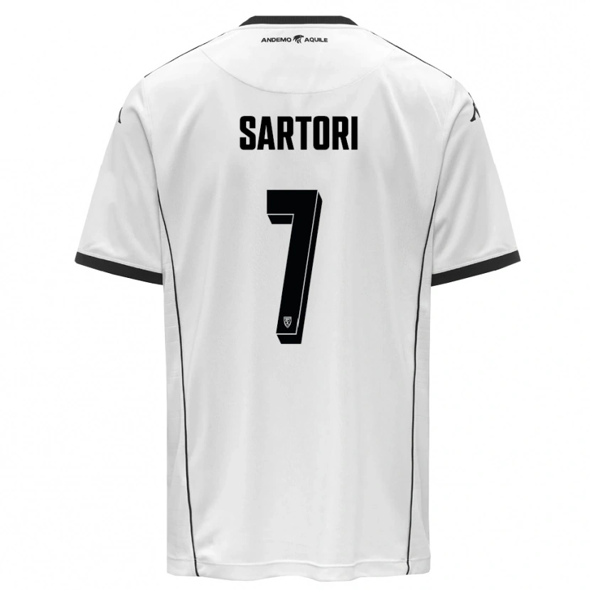 Danxen Hombre Camiseta Giovanni Sartori #7 Blanco Negro 1ª Equipación 2025/26 La Camisa