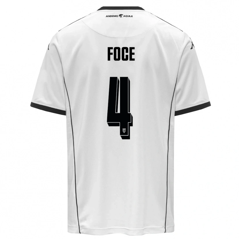 Danxen Hombre Camiseta Jacopo Foce #4 Blanco Negro 1ª Equipación 2025/26 La Camisa