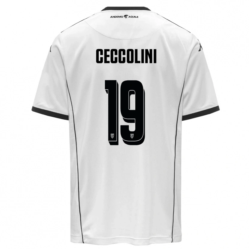 Danxen Hombre Camiseta Jacopo Ceccolini #19 Blanco Negro 1ª Equipación 2025/26 La Camisa