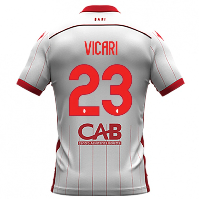 Danxen Hombre Camiseta Francesco Vicari #23 Blanco Rojo 1ª Equipación 2025/26 La Camisa