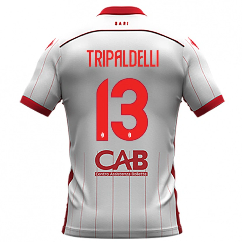 Danxen Hombre Camiseta Alessandro Tripaldelli #13 Blanco Rojo 1ª Equipación 2025/26 La Camisa
