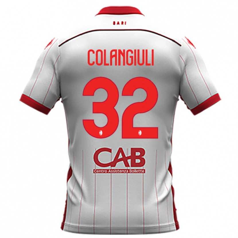 Danxen Hombre Camiseta Vincenzo Colangiuli #32 Blanco Rojo 1ª Equipación 2025/26 La Camisa