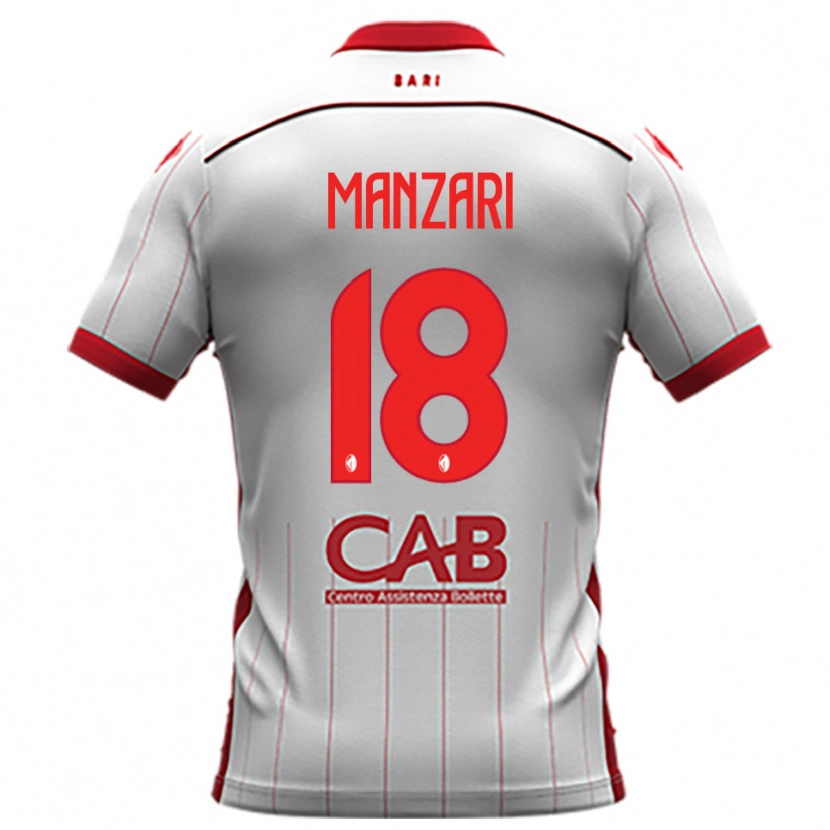 Danxen Hombre Camiseta Giacomo Manzari #18 Blanco Rojo 1ª Equipación 2025/26 La Camisa