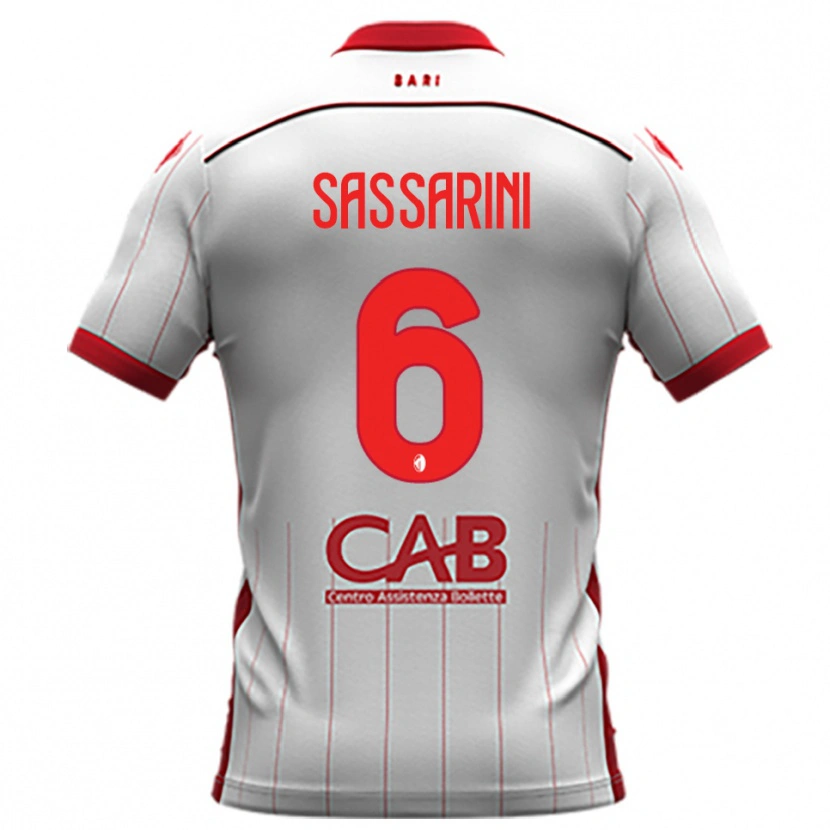 Danxen Hombre Camiseta Luca Sassarini #6 Blanco Rojo 1ª Equipación 2025/26 La Camisa