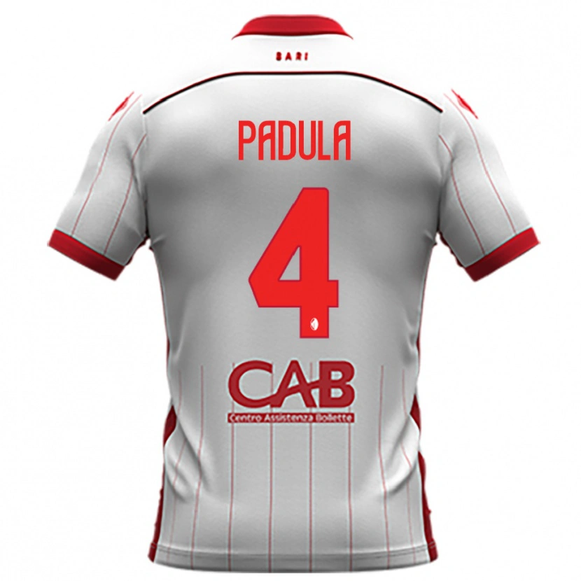 Danxen Hombre Camiseta Giuseppe Padula #4 Blanco Rojo 1ª Equipación 2025/26 La Camisa