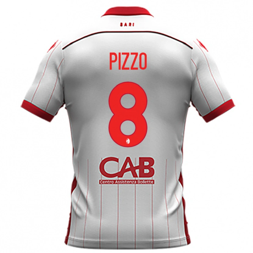 Danxen Hombre Camiseta Benedetto Pizzo #8 Blanco Rojo 1ª Equipación 2025/26 La Camisa