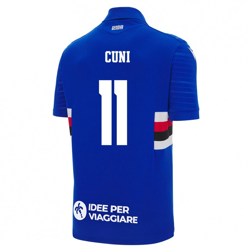 Danxen Hombre Camiseta Marvin Cuni #11 Azul Blanco 1ª Equipación 2025/26 La Camisa