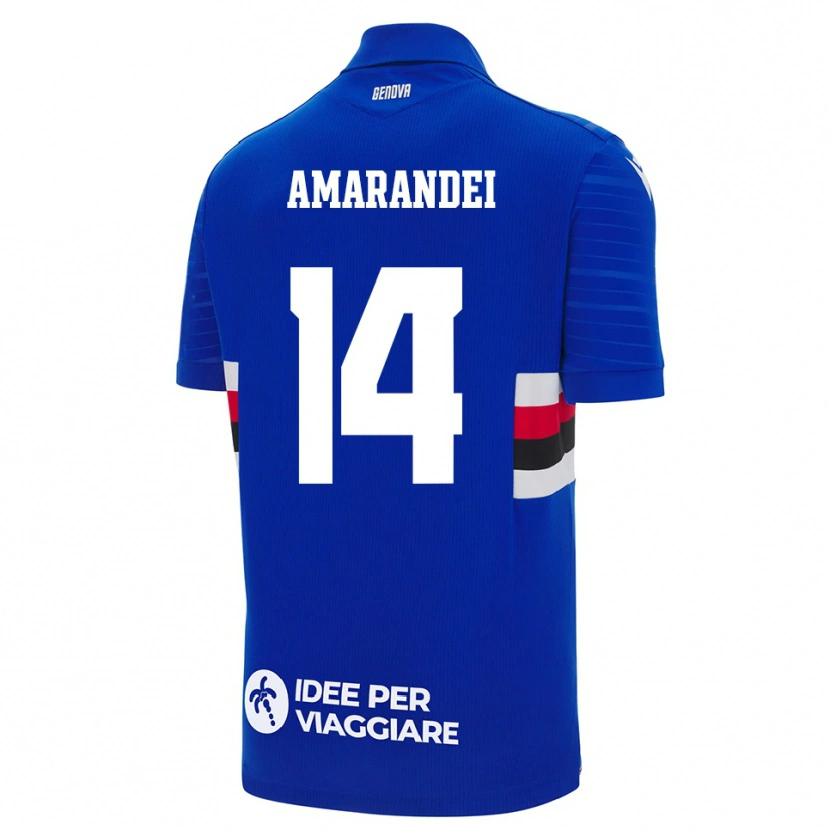 Danxen Hombre Camiseta Ștefan Amarandei #14 Azul Blanco 1ª Equipación 2025/26 La Camisa