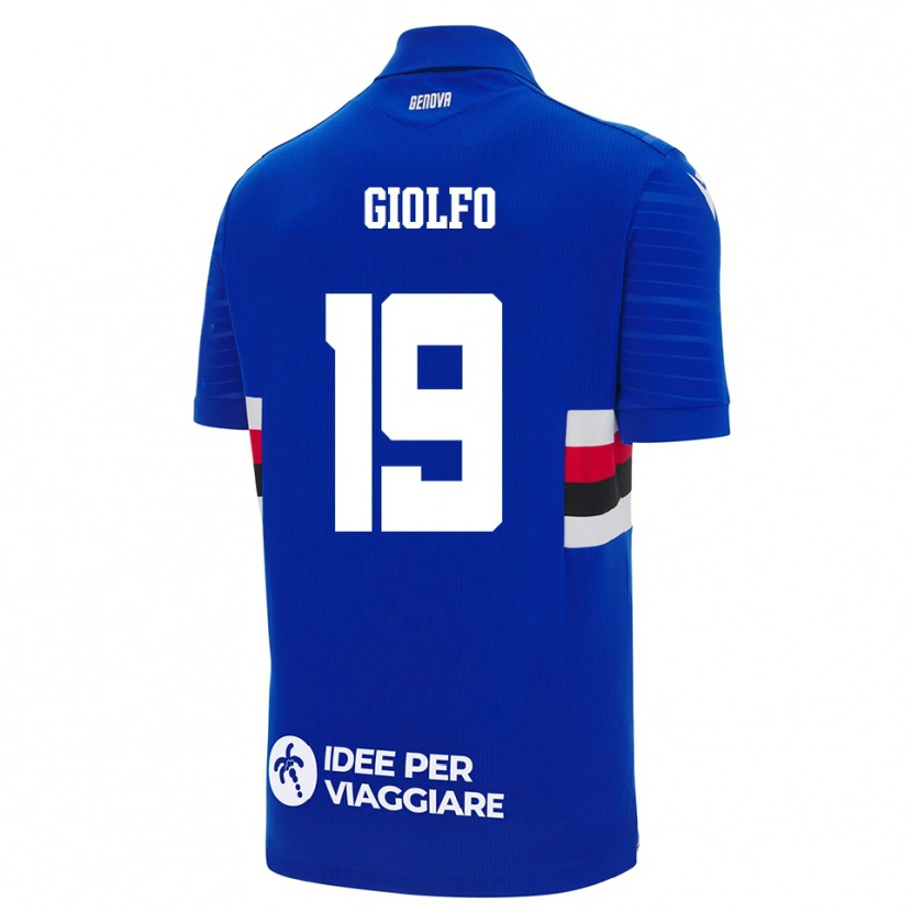Danxen Hombre Camiseta Matteo Giolfo #19 Azul Blanco 1ª Equipación 2025/26 La Camisa