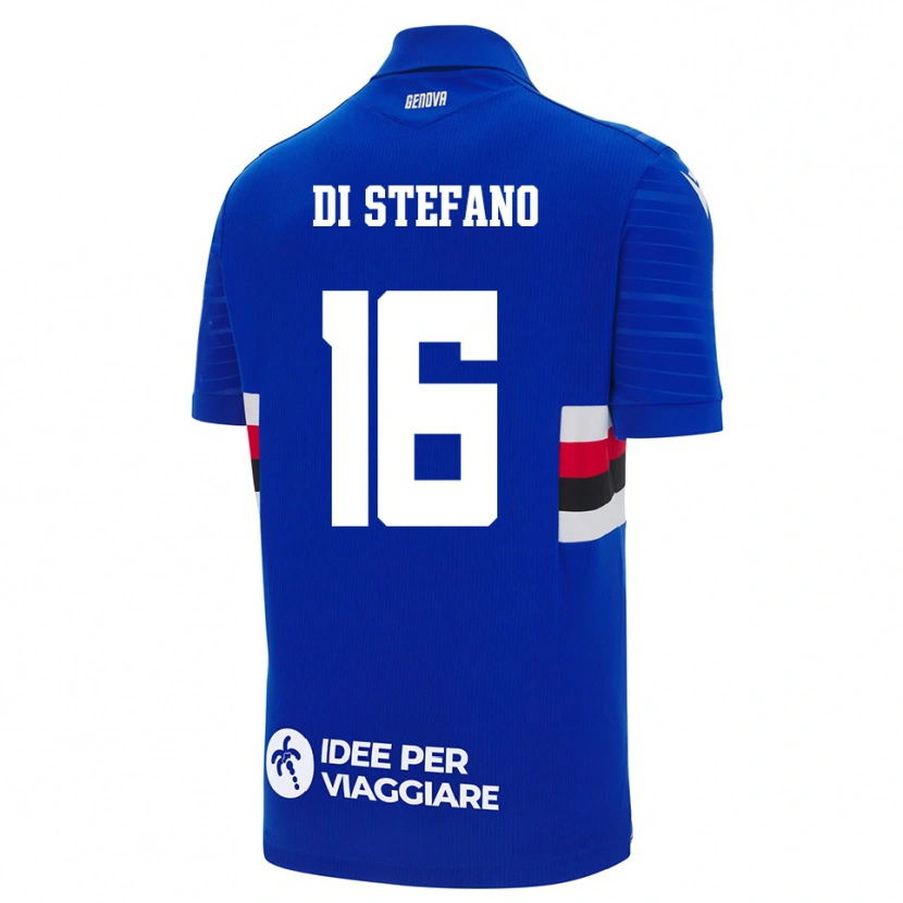 Danxen Hombre Camiseta Lorenzo Di Stefano #16 Azul Blanco 1ª Equipación 2025/26 La Camisa